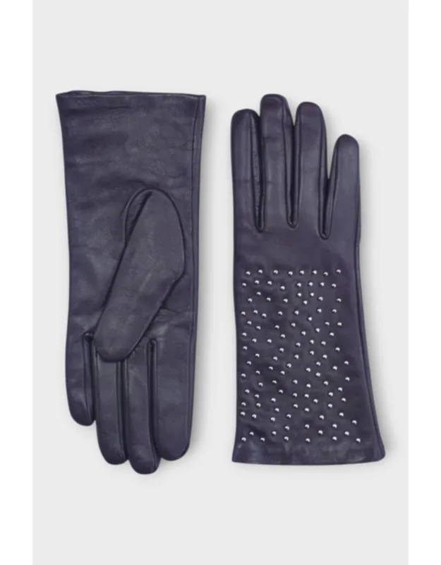 Italian Leather Soft Wool Lining Winter Studded Design Driving Gloves