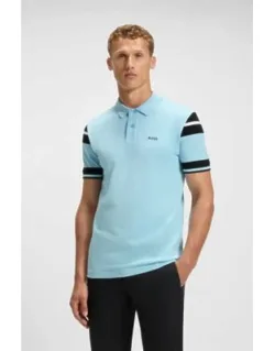 Block-stripe Polo Shirt In Cotton Piqué