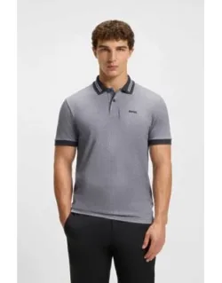 Dot-print Polo Shirt In Cotton Piqué
