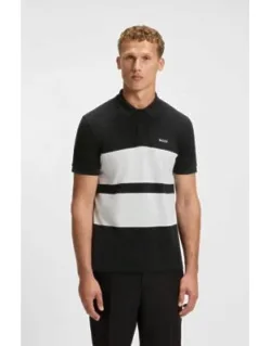 Block-stripe Polo Shirt In Cotton Piqué