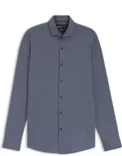 Printed Slim-fit Shirt In Italian-made Performance-stretch Jersey