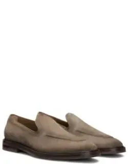 Leather-piped Loafers In Suede