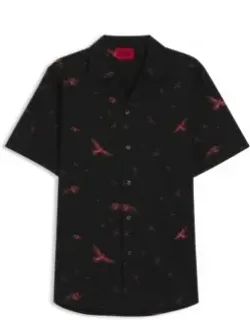 Printed Relaxed-fit Shirt In Cotton Poplin