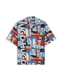 Logo-print Relaxed-fit Shirt In Cotton Poplin