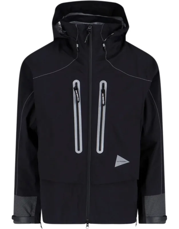 Zip Jacket With Adjustable Drawstring Hood And Waterproof Fabric