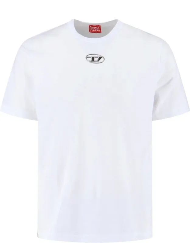 T-adjust-marey T-shirt With Silver Metal Logo