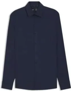 Slim-fit Shirt In Brushed Performance-stretch Flannel