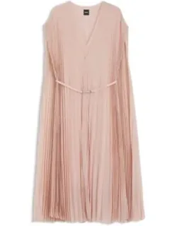 Belted Dress In Crinkle Chiffon