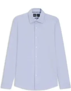 Patterned Slim-fit Shirt In Cotton-blend Jersey