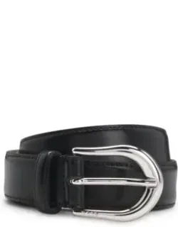 Rounded-buckle Belt In Italian Leather