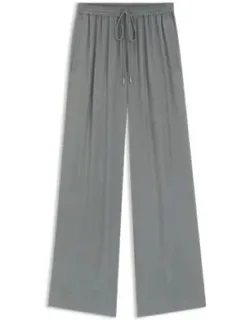 Wide-leg Trousers With Logo Jacquard