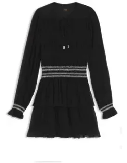 Plissé Dress With Smock-stitched Waistband