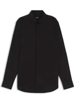 Easy-iron Slim-fit Shirt In Cotton Poplin
