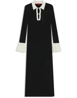 Knitted Tube Dress With Logo Keyhole Placket
