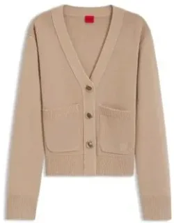 Embroidered-logo Cardigan In A Wool Blend