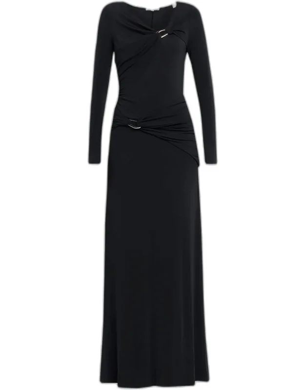 Viela Long-sleeve Jersey Maxi Dress