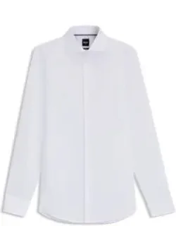 Wrinkle-resistant Slim-fit Shirt In Cotton Twill