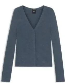 Concealed-closure Cardigan In Virgin Wool