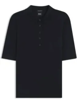 Merino-wool Polo Sweater With Five-button Placket
