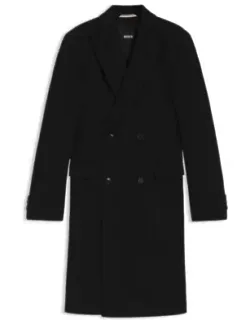 Alpaca-blend Coat With Double-breasted Front