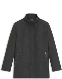 Packable Hood Coat In A Wool Blend