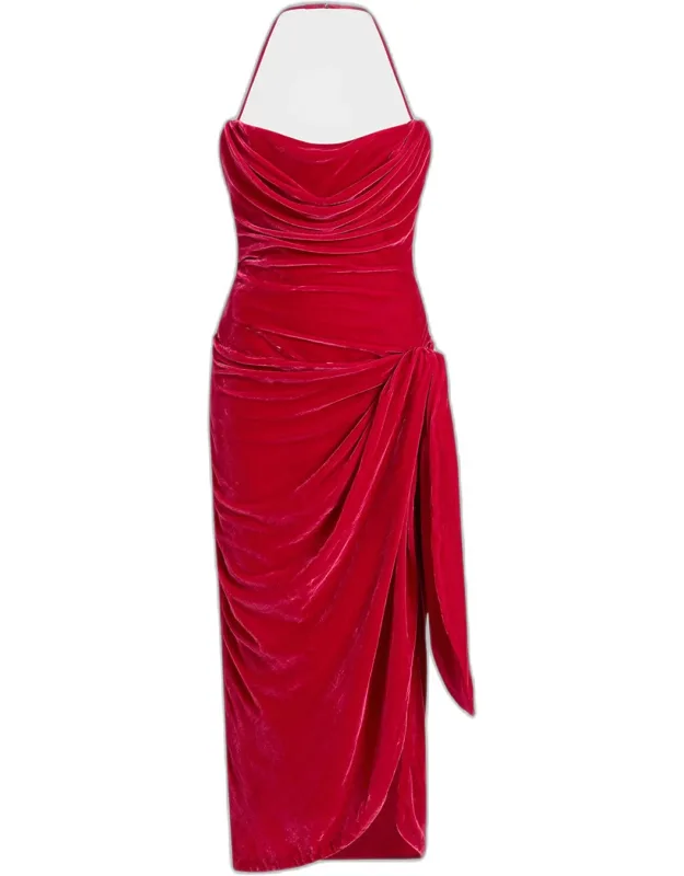 Draped Velvet Dress