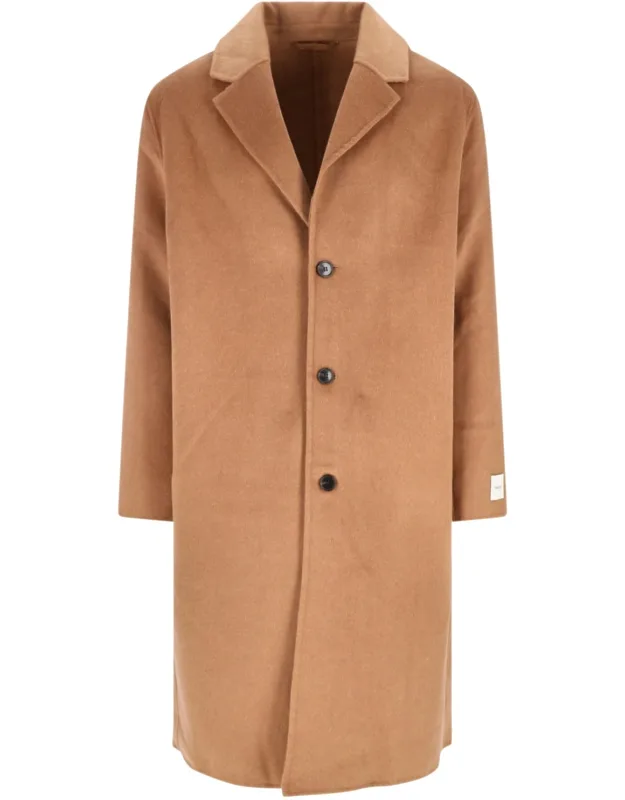 Single-breasted Coat With Classic Lapels And Button Closure