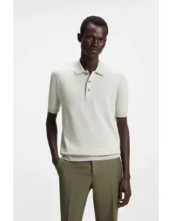 Regular Fit Cotton-silk Polo Shirt With Mercerised Finish