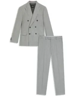 Two-piece Slim-fit Suit In Striped Virgin Wool