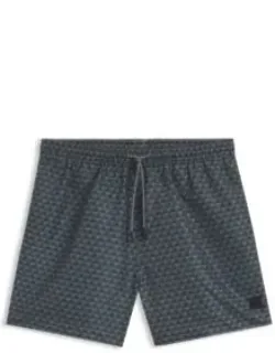 Swim Shorts With Logo Badge And Print