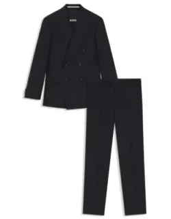 Two-piece Slim-fit Suit In Pinstripe Virgin Wool