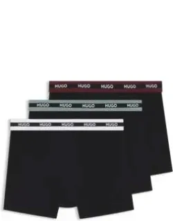 Three-pack Of Branded Boxer Briefs In Stretch Cotton