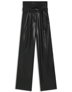 Straight-leg Trousers In Faux Leather