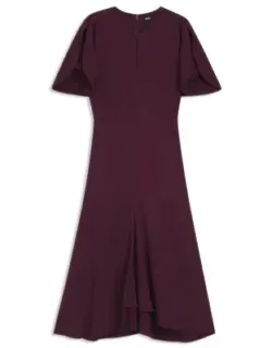 Crepe Dress With Keyhole Neckline
