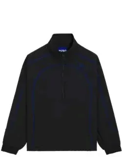 Contrast-piping Jacket With Water-repellent Finish