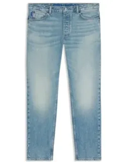 Green-cast Tapered-fit Jeans In Stretch Denim