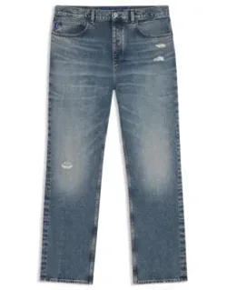 Baggy-fit Jeans In Distressed Denim