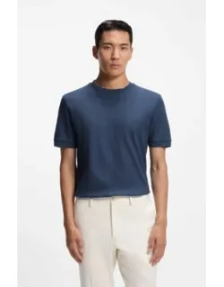 Regular-fit T-shirt In Structured Cotton