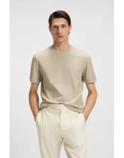 Regular-fit T-shirt In Structured Cotton
