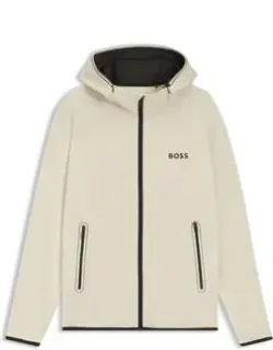 Active Stretch-gabardine Zip-up Hoodie With Thermoregulating Technology