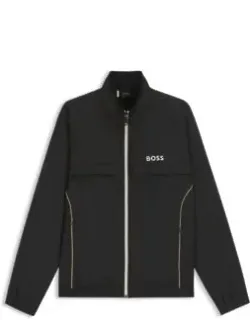 Contrast-piping Jacket With Water-repellent Finish
