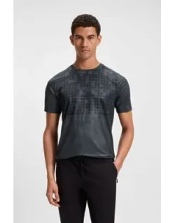 Stretch-mesh Slim-fit T-shirt With All-over Print
