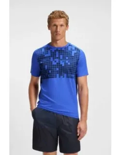 Stretch-mesh Slim-fit T-shirt With All-over Print