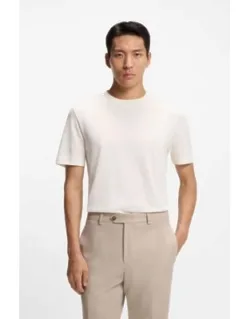 Cotton-silk T-shirt With Geometric Jacquard