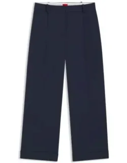 Cropped Trousers With Front Pleats