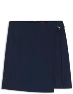 Pinstripe Pencil Skirt With Belt