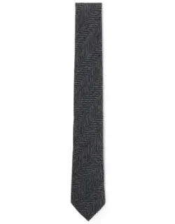 Jacquard-structure Tie In Wool