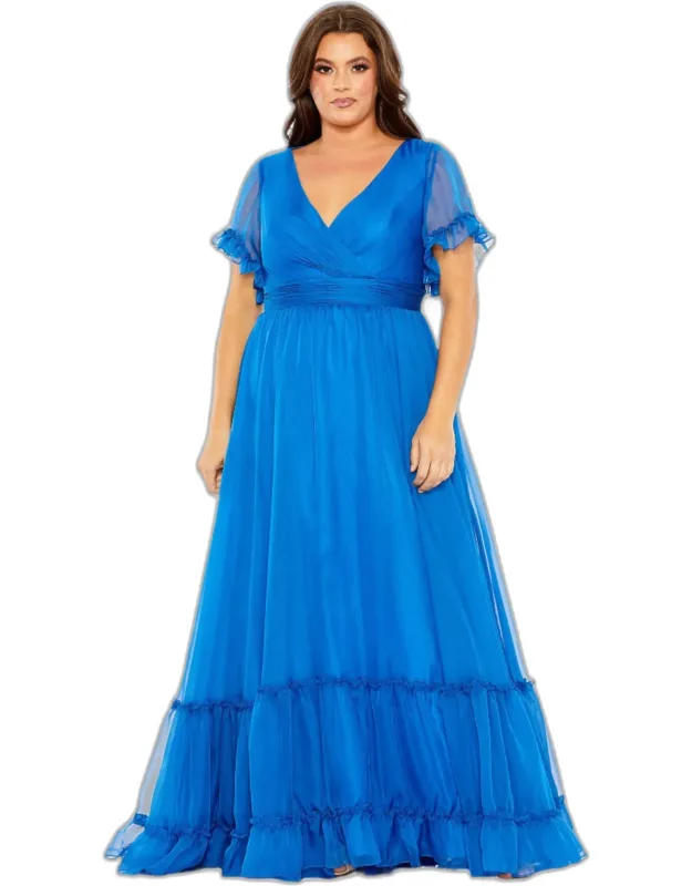 Chiffon Flutter Sleeve A-line Dress