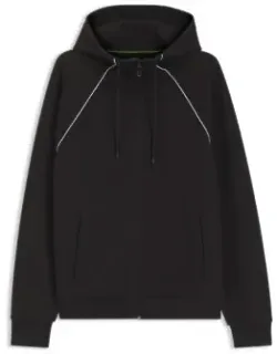 Piping-detail Zip-up Hoodie In A Cotton Blend