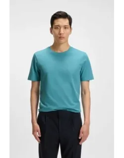 Bubble-jacquard Structure T-shirt In A Cotton Blend